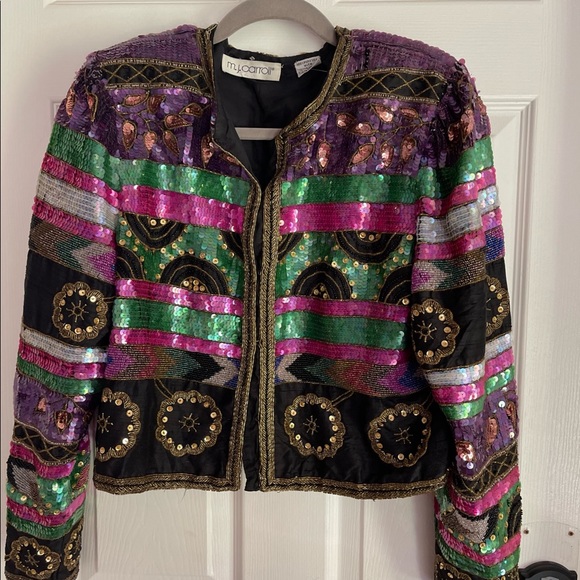 Jackets & Blazers - Vintage sequinned jacket, multi coloured